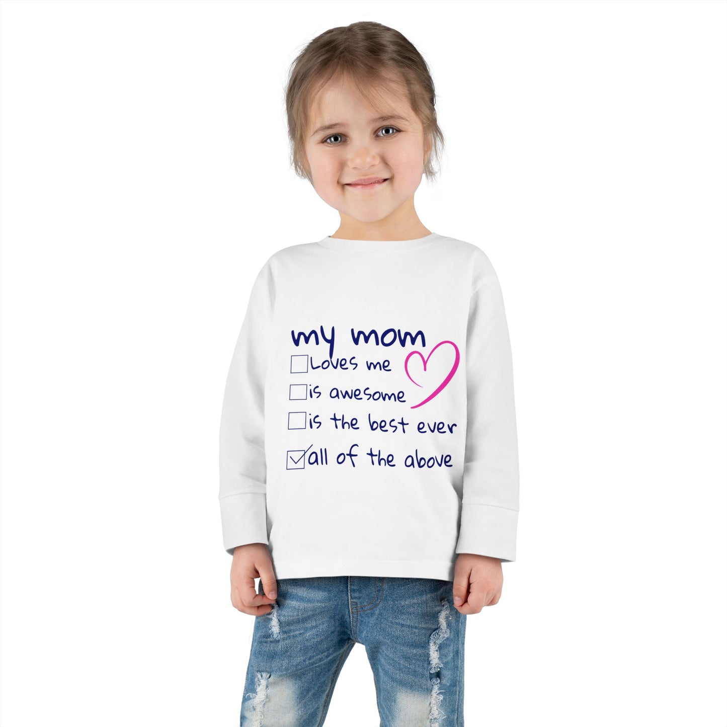 Toddler Long Sleeve  White Tee