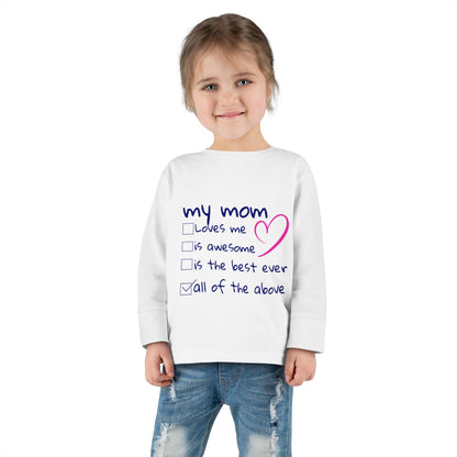 Toddler Long Sleeve  White Tee